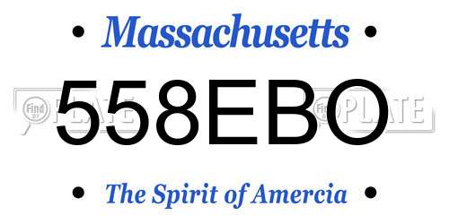 558EBO Massachusetts License Plate