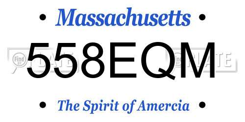 558EQM Massachusetts License Plate