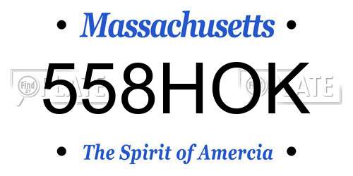 558HOK Massachusetts License Plate