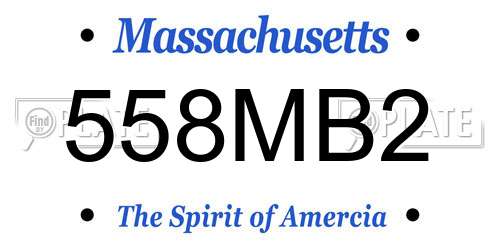 558MB2 Massachusetts License Plate