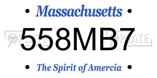 558MB7 Massachusetts License Plate