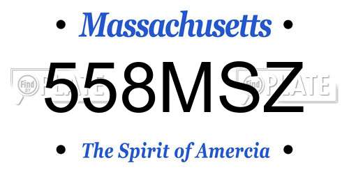 558MSZ Massachusetts License Plate