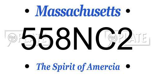 558NC2 Massachusetts License Plate