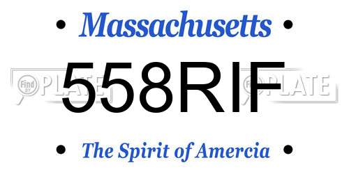 558RIF Massachusetts License Plate