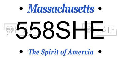 558SHE Massachusetts License Plate