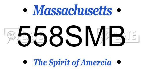558SMB Massachusetts License Plate