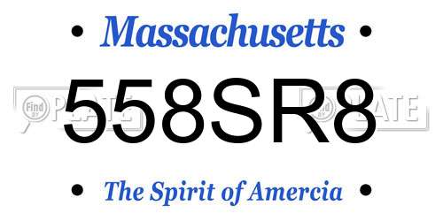 558SR8 Massachusetts License Plate