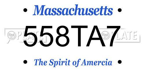 558TA7 Massachusetts License Plate