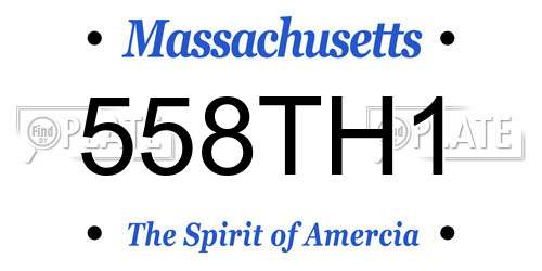 558TH1 Massachusetts License Plate