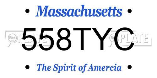 558TYC Massachusetts License Plate
