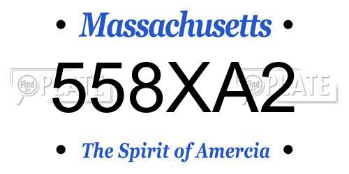 558XA2 Massachusetts License Plate