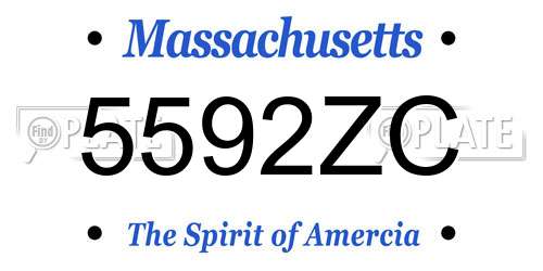 5592ZC Massachusetts License Plate