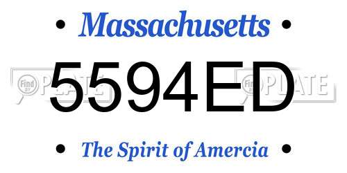 5594ED Massachusetts License Plate