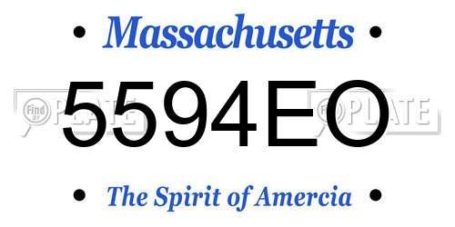 5594EO Massachusetts License Plate