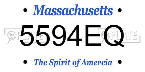 5594EQ Massachusetts License Plate