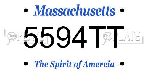 5594TT Massachusetts License Plate
