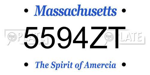 5594ZT Massachusetts License Plate