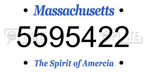 5595422 Massachusetts License Plate