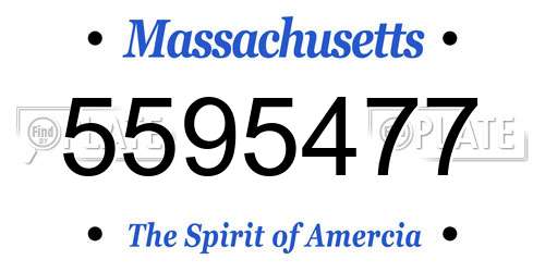 5595477 Massachusetts License Plate