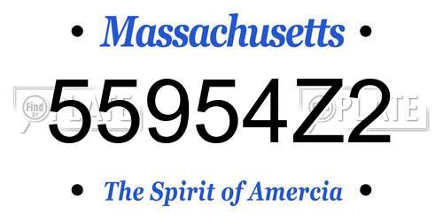 55954Z2 Massachusetts License Plate