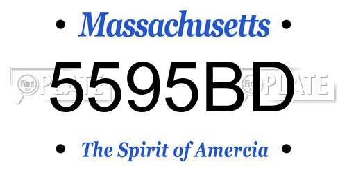5595BD Massachusetts License Plate