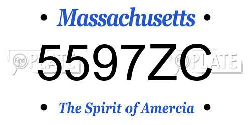 5597ZC Massachusetts License Plate