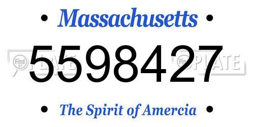 5598427 Massachusetts License Plate