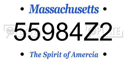 55984Z2 Massachusetts License Plate