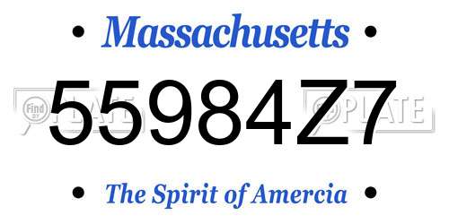 55984Z7 Massachusetts License Plate