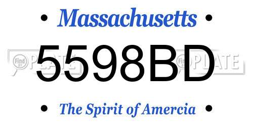 5598BD Massachusetts License Plate