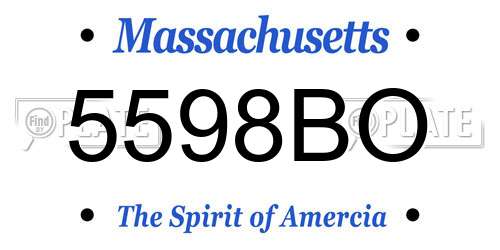 5598BO Massachusetts License Plate