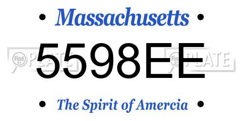 5598EE Massachusetts License Plate