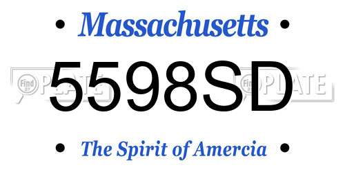5598SD Massachusetts License Plate