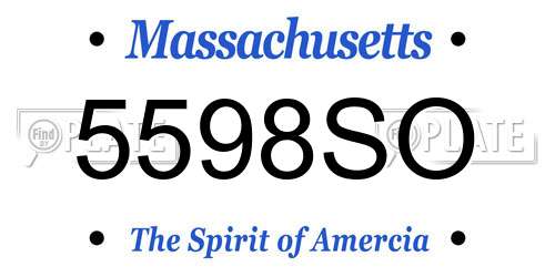 5598SO Massachusetts License Plate