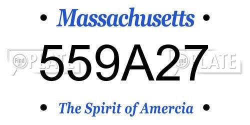 559A27 Massachusetts License Plate