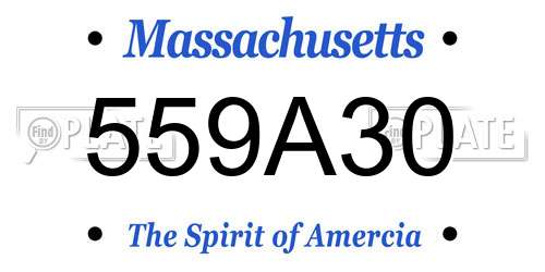 559A30 Massachusetts License Plate