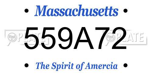 559A72 Massachusetts License Plate