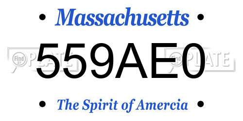 559AE0 Massachusetts License Plate