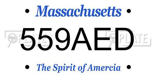559AED Massachusetts License Plate