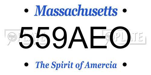 559AEO Massachusetts License Plate