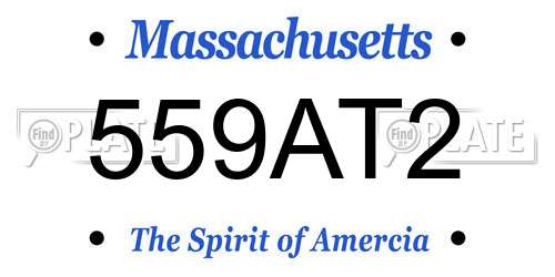 559AT2 Massachusetts License Plate