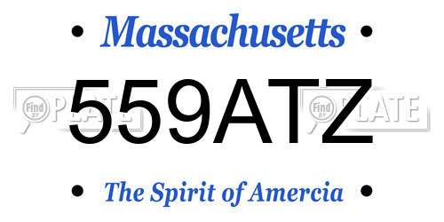 559ATZ Massachusetts License Plate
