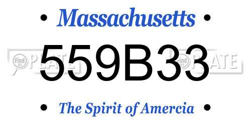 559B33 Massachusetts License Plate