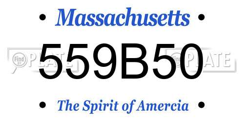 559B50 Massachusetts License Plate