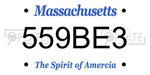 559BE3 Massachusetts License Plate