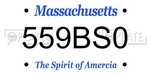 559BS0 Massachusetts License Plate