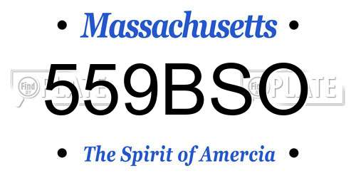 559BSO Massachusetts License Plate
