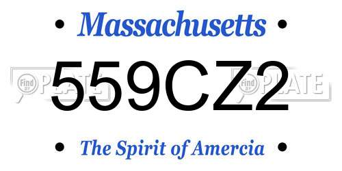 559CZ2 Massachusetts License Plate