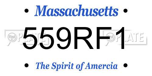 559RF1 Massachusetts License Plate