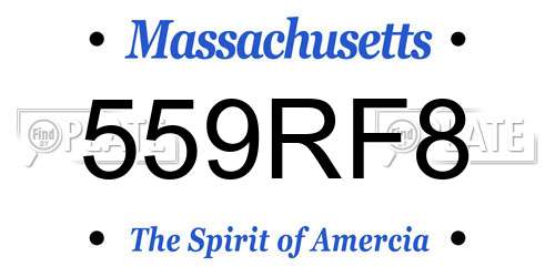 559RF8 Massachusetts License Plate